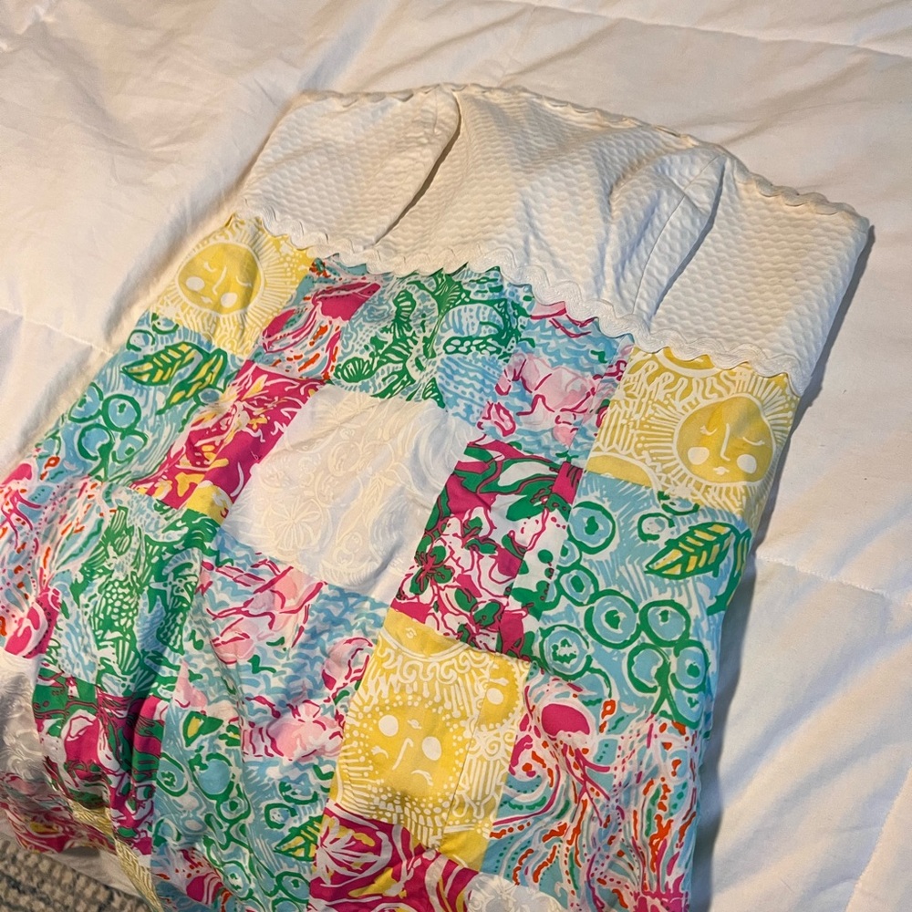 Colorful Patchwork Strapless Dress - image 3